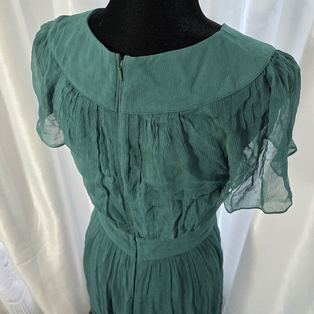 Boden Trim Detail Maxi Dress Deep Forest Green US 2 Womens Spring Photos Boho - Picture 9 of 12